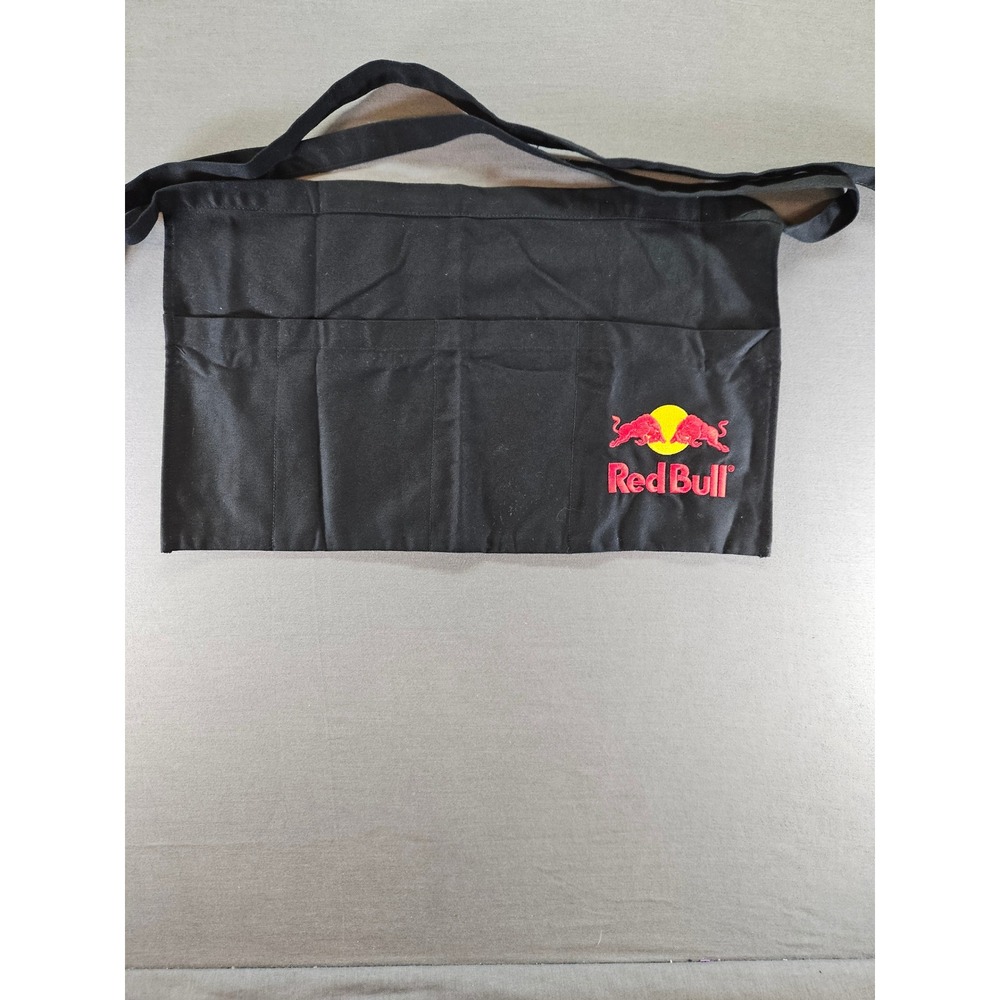 Red Bull Energy Drink Server Waist Apron Black 3 Pocket Bartender Barista Promo